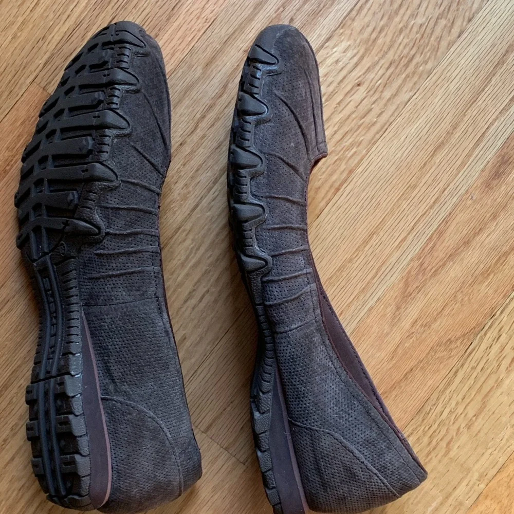 SKETCHERS Dark Brown Suede Size 7.5 Memory Foam Flats - Picture 6 of 10